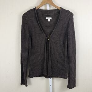 Vintage Y2K Christopher & Banks Knit Cardigan Sweater M Medium Chocolate Brown